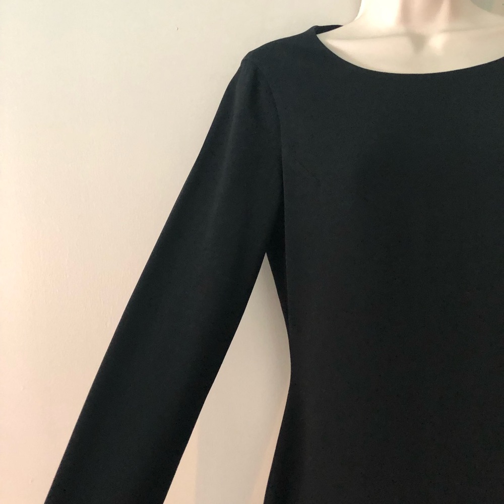 Diane von Furstenberg Black Giada Crepe Long Sleeve Mini Dress DVF Size 4 - Picture 10 of 16
